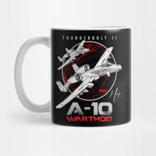 A-10 Thunderbolt II Warthog subsonic attack aircraft nicknamed Hog Us Air Force Fighterjet Mug